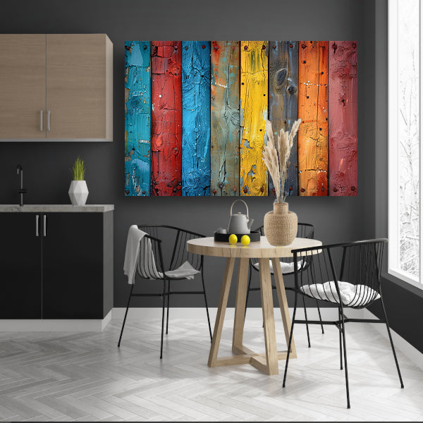 Minimalistisch gekleurde lijnen canvas