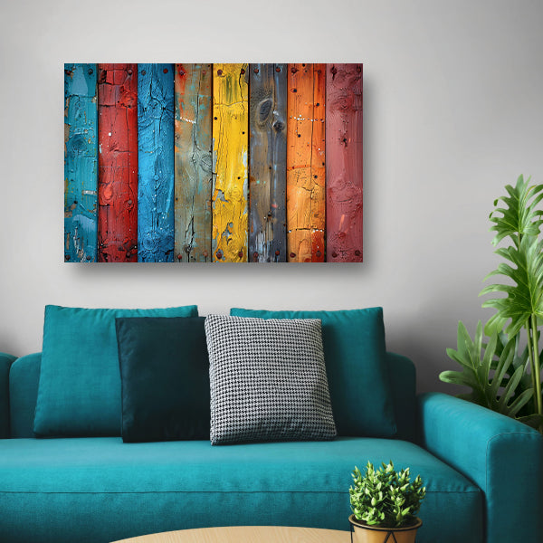 Minimalistisch gekleurde lijnen canvas