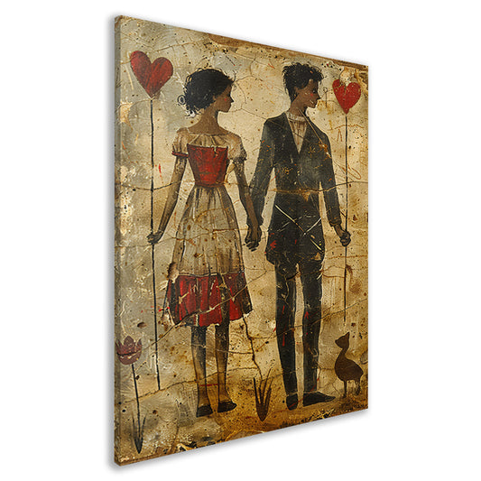 Verstrengelde Liefde met Hart en Hond canvas