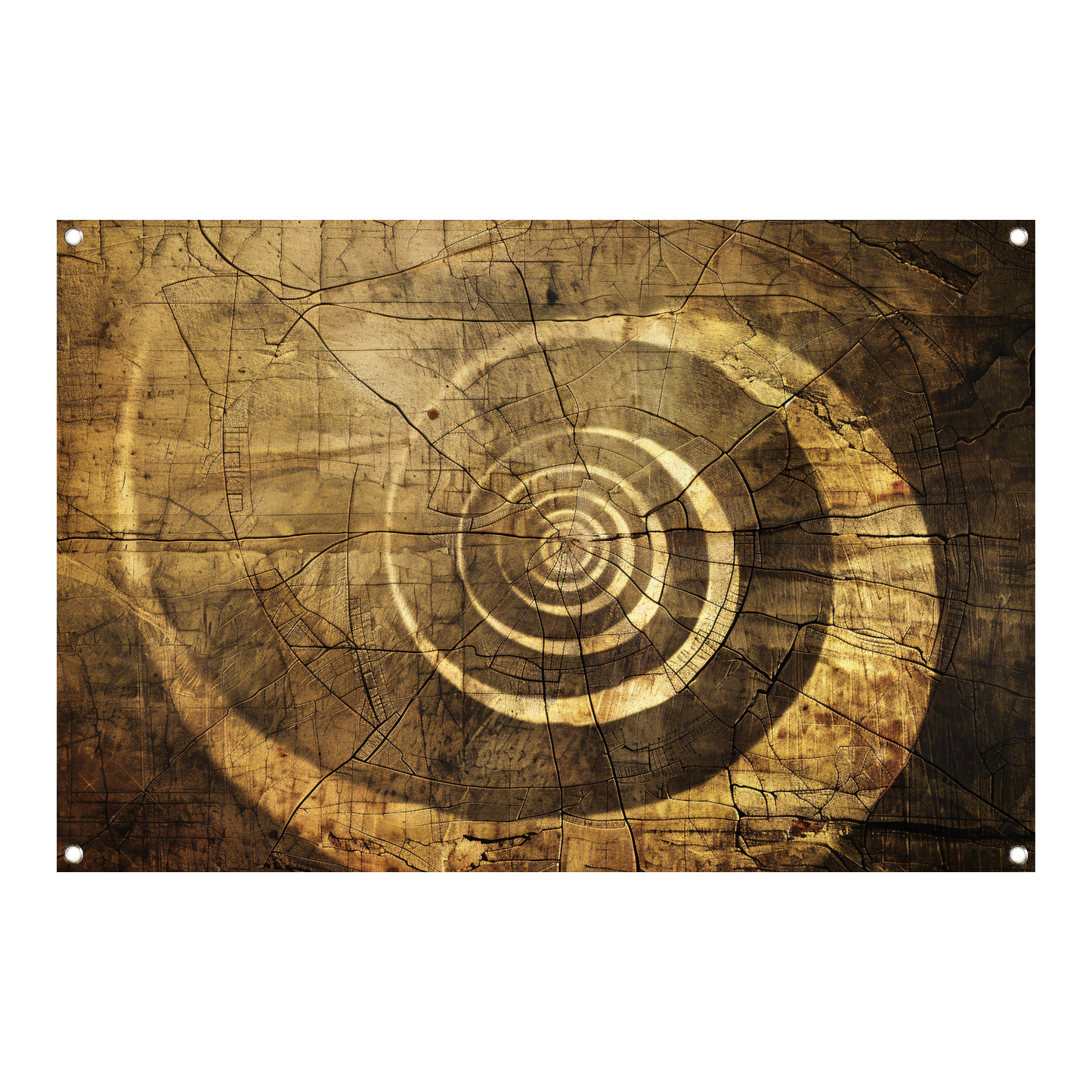 Minimalistische Houten Spiraal tuinposter