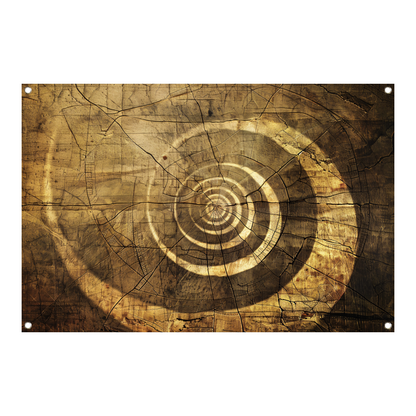 Minimalistische Houten Spiraal tuinposter