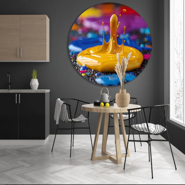 Abstract Verfexplosie op Gekleurde Achtergrond forex muurcirkel