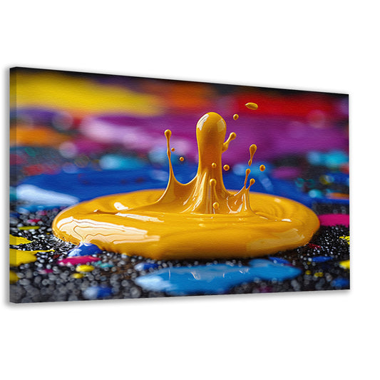 Abstract Verfexplosie op Gekleurde Achtergrond canvas