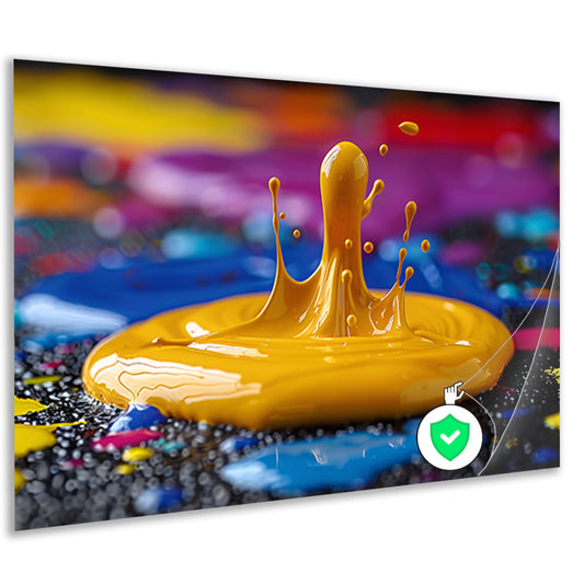 Abstract Verfexplosie op Gekleurde Achtergrond poster