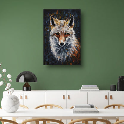 Abstract Expressionistische Vos in Levendige Kleuren poster