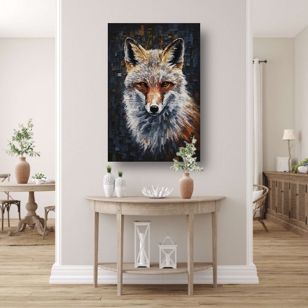 Abstract Expressionistische Vos in Levendige Kleuren canvas