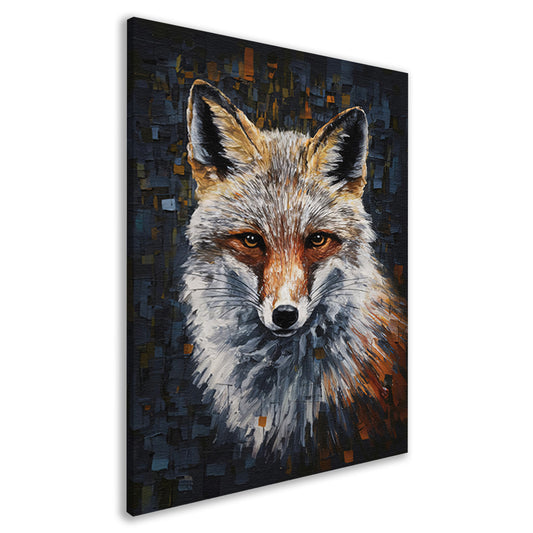Abstract Expressionistische Vos in Levendige Kleuren canvas