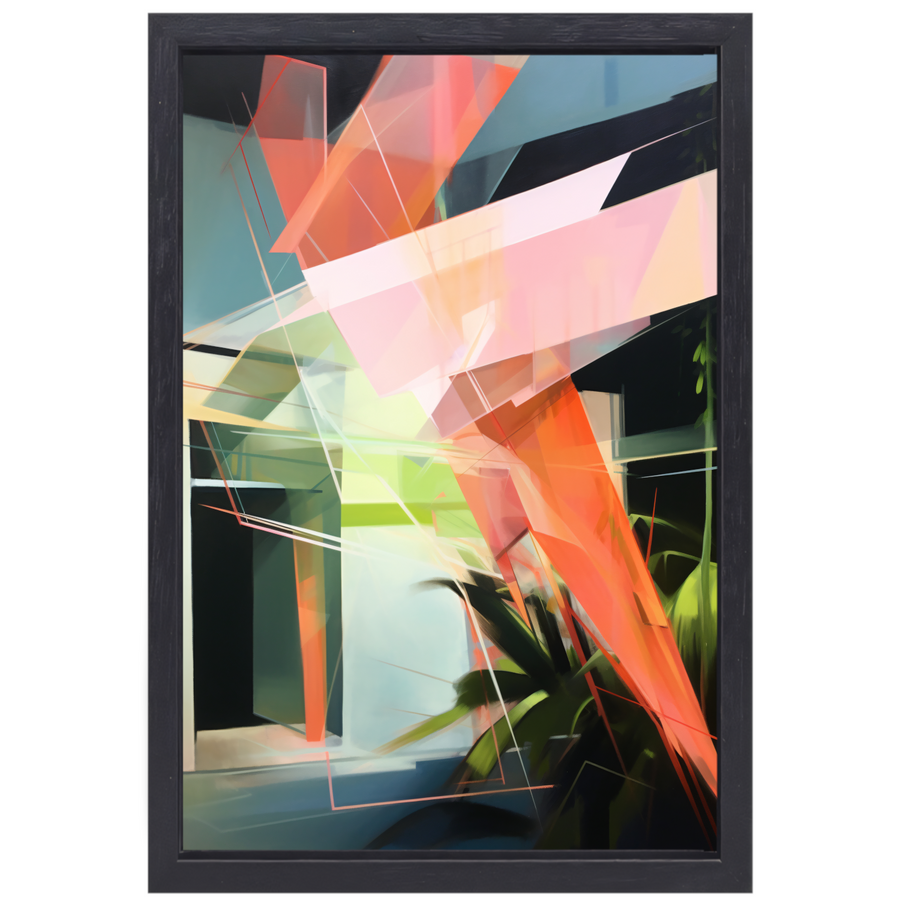 Abstracte Dynamiek in Kleur canvas met baklijst