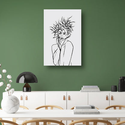 Abstracte expressie van vrouw en natuur poster