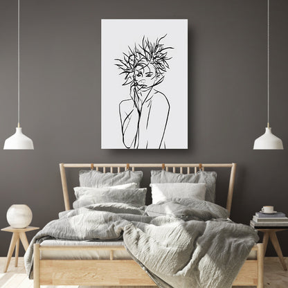 Abstracte expressie van vrouw en natuur poster