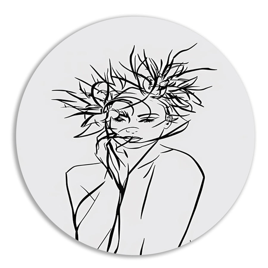Abstracte expressie van vrouw en natuur forex muurcirkel