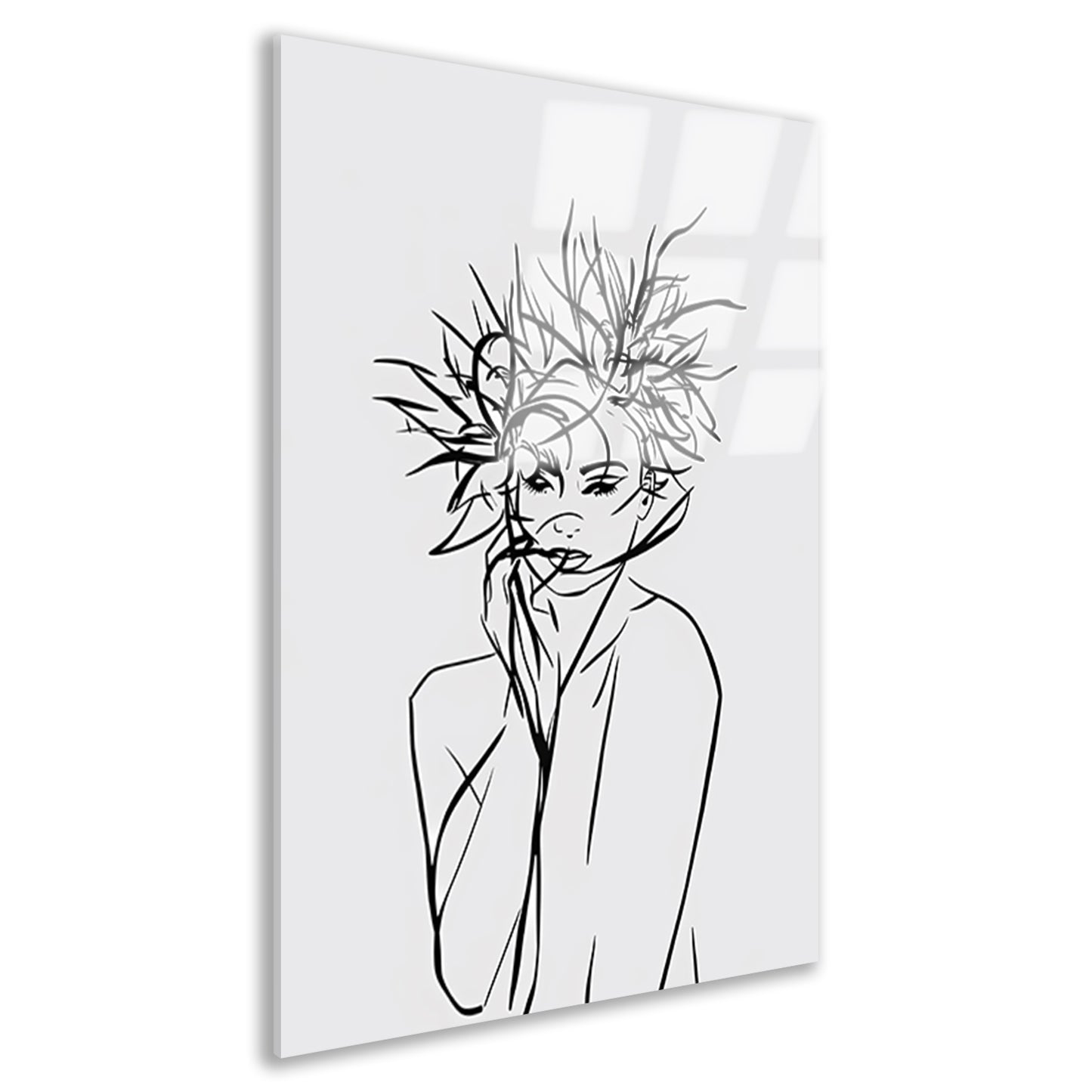 Abstracte expressie van vrouw en natuur acrylglas