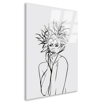 Abstracte expressie van vrouw en natuur acrylglas