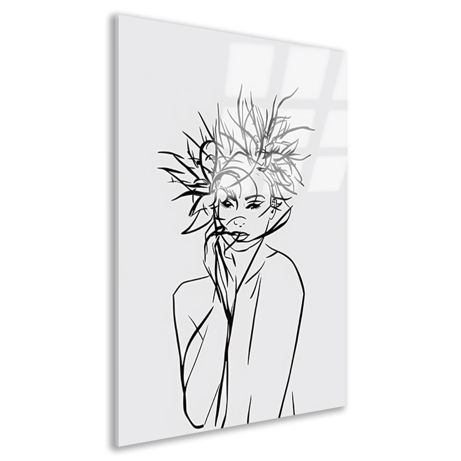 Abstracte expressie van vrouw en natuur acrylglas