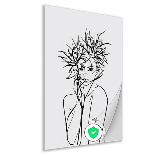 Abstracte expressie van vrouw en natuur poster
