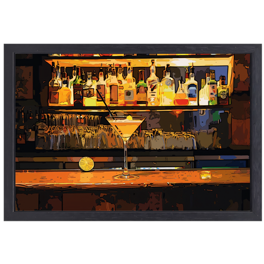Minimalistische Martini canvas met baklijst