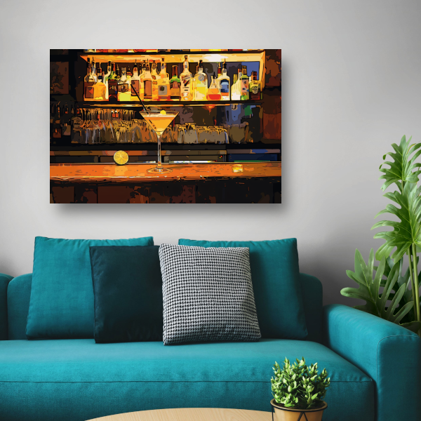 Minimalistische Martini canvas