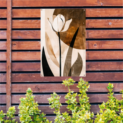 Sepia Tulp Abstracte Kunst in Stijl tuinposter