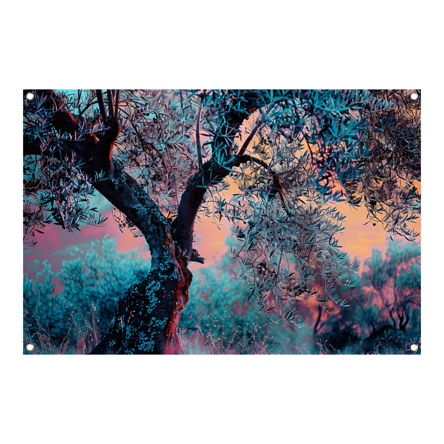 Impressionistische Nachtbomen tuinposter