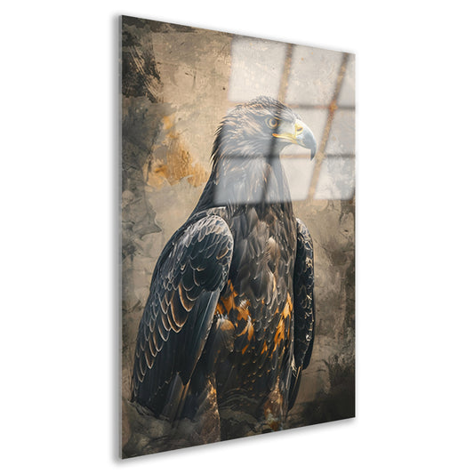 Mysterieuze adelaar met rustieke achtergrond acrylglas