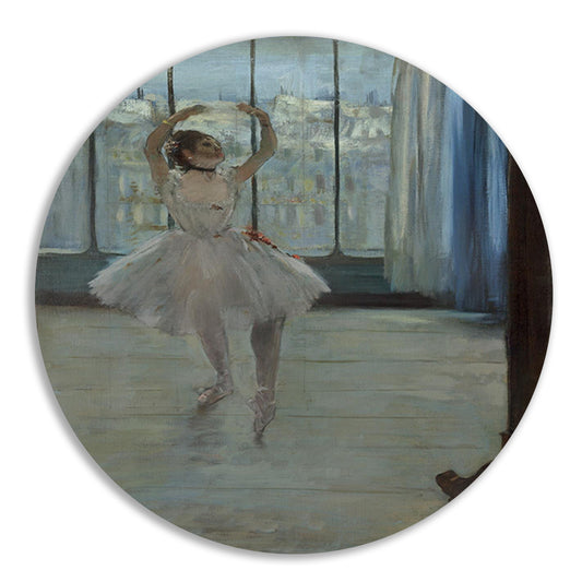 Danser poseren voor een fotograaf - Edgar Degas forex muurcirkel