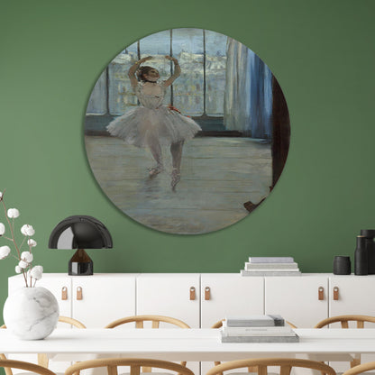 Danser poseren voor een fotograaf - Edgar Degas forex muurcirkel