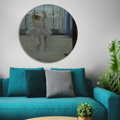 Danser poseren voor een fotograaf - Edgar Degas forex muurcirkel