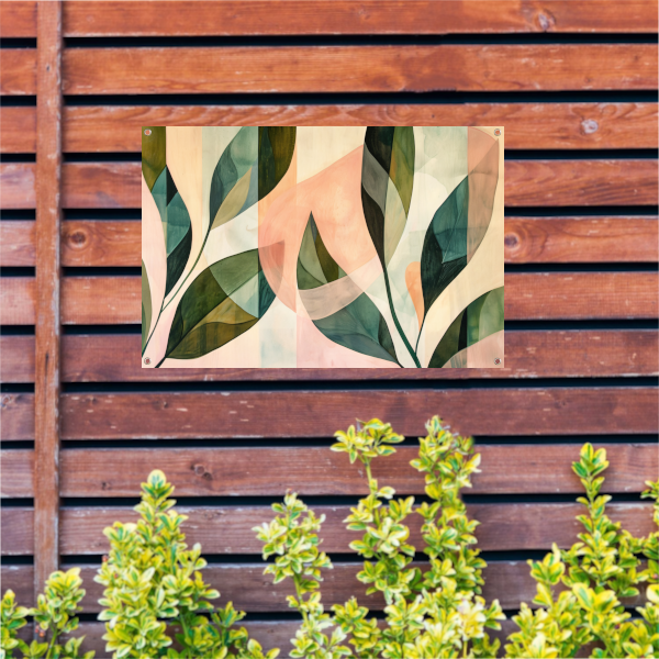 Bladeren in Pastel - Abstract Natuur Ontwerp tuinposter