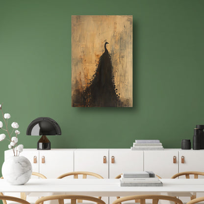 Abstract minimalistisch schilderij van pauw acrylglas