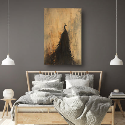 Abstract minimalistisch schilderij van pauw acrylglas