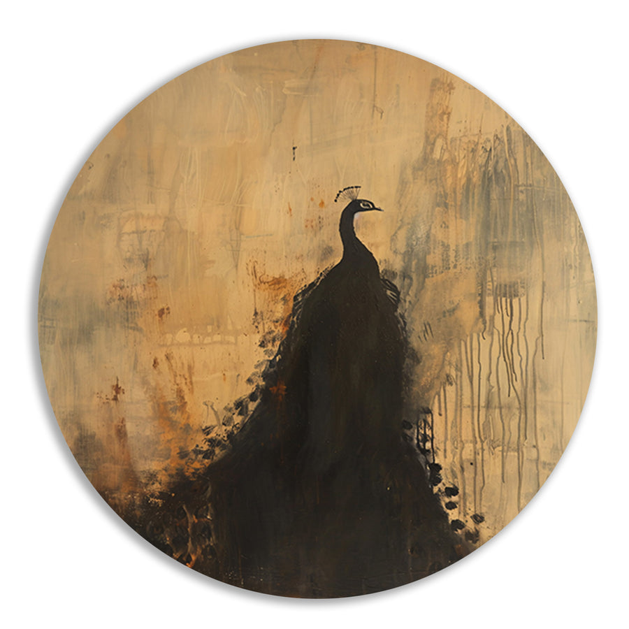 Abstract minimalistisch schilderij van pauw forex muurcirkel