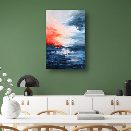 Abstracte zonsondergang boven kalme zee acrylglas