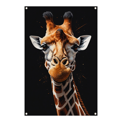 Gedetailleerde Giraffe Hoofd Modern Portret tuinposter