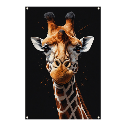 Gedetailleerde Giraffe Hoofd Modern Portret tuinposter