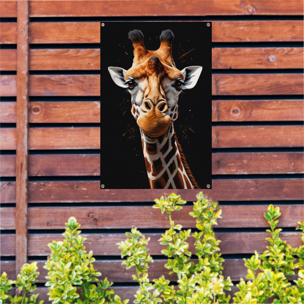 Gedetailleerde Giraffe Hoofd Modern Portret tuinposter