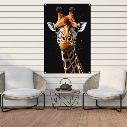 Gedetailleerde Giraffe Hoofd Modern Portret tuinposter