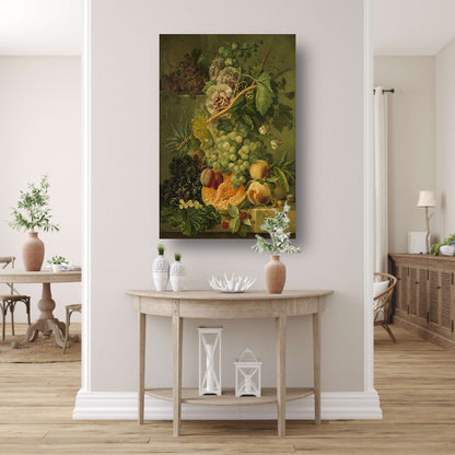 Stilleven van bloemen en vruchten - Albertus Jonas Brandt poster
