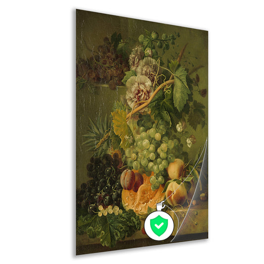 Stilleven van bloemen en vruchten - Albertus Jonas Brandt poster
