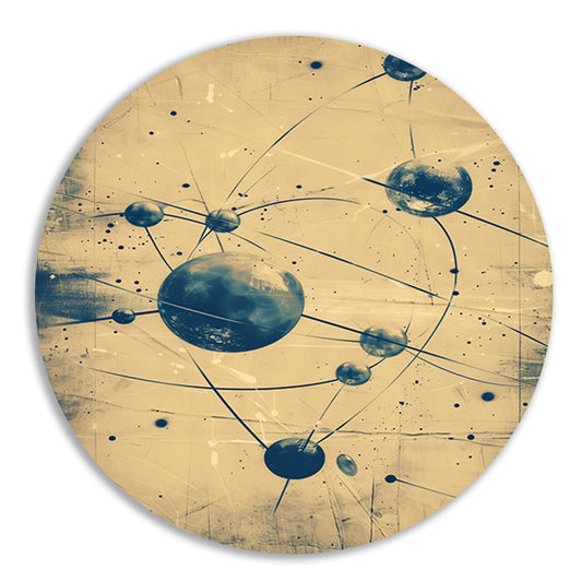 Abstract weergave van een atoom met lijnen forex muurcirkel