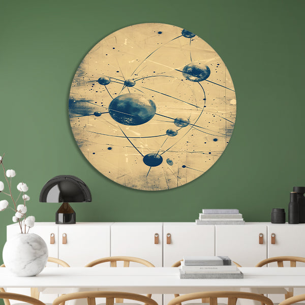Abstract weergave van een atoom met lijnen forex muurcirkel