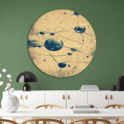 Abstract weergave van een atoom met lijnen forex muurcirkel