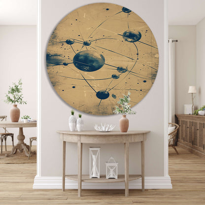 Abstract weergave van een atoom met lijnen forex muurcirkel