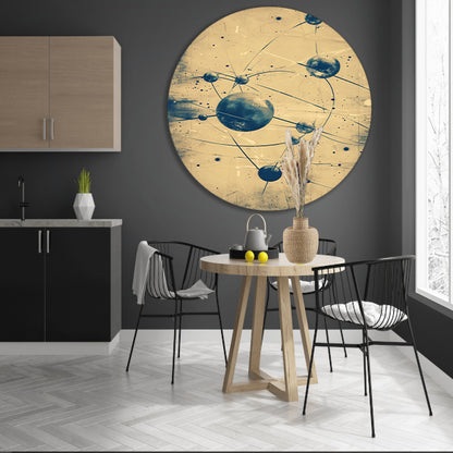 Abstract weergave van een atoom met lijnen forex muurcirkel