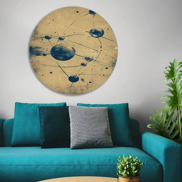 Abstract weergave van een atoom met lijnen forex muurcirkel