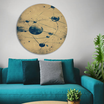 Abstract weergave van een atoom met lijnen forex muurcirkel