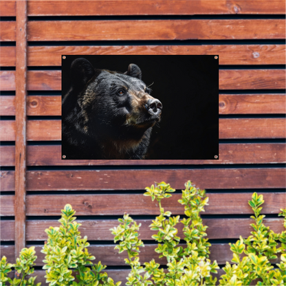 Berenportret in Contrastrijk Zwart-wit tuinposter
