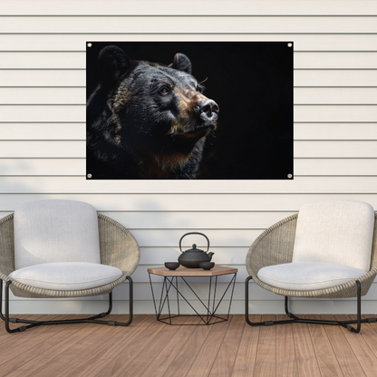 Berenportret in Contrastrijk Zwart-wit tuinposter