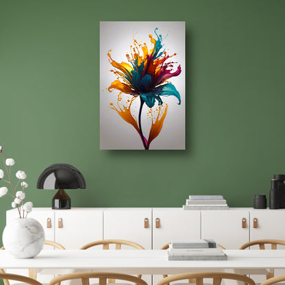 Explosie van Kleurrijke Abstracte Bloem canvas