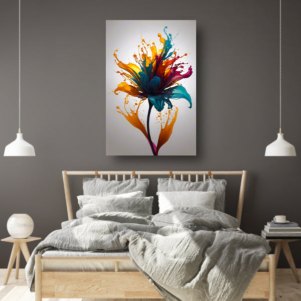 Explosie van Kleurrijke Abstracte Bloem poster