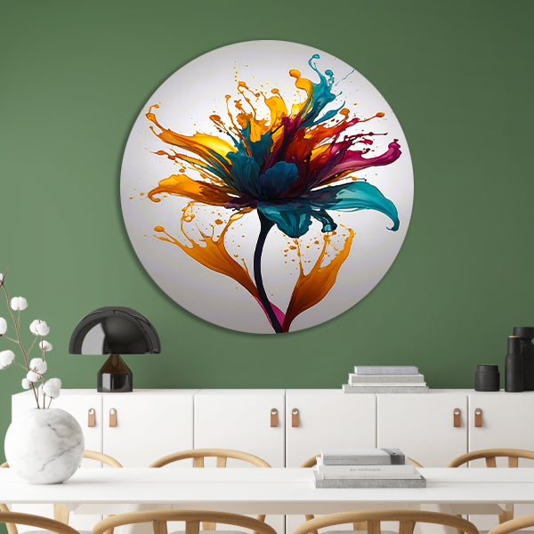 Explosie van Kleurrijke Abstracte Bloem forex muurcirkel